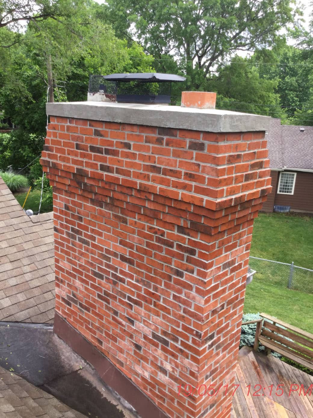 Fully rebuilt chimney restored to safe condition by S.O. Chimney Burlington