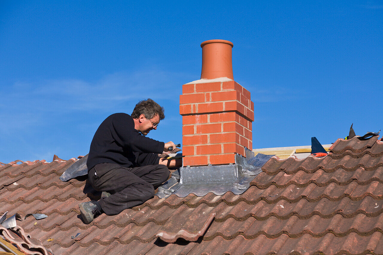Chimney flashing repair